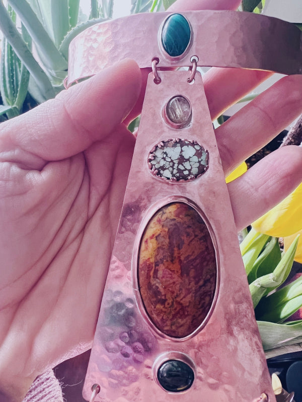 5 Stone Copper Power Necklace
