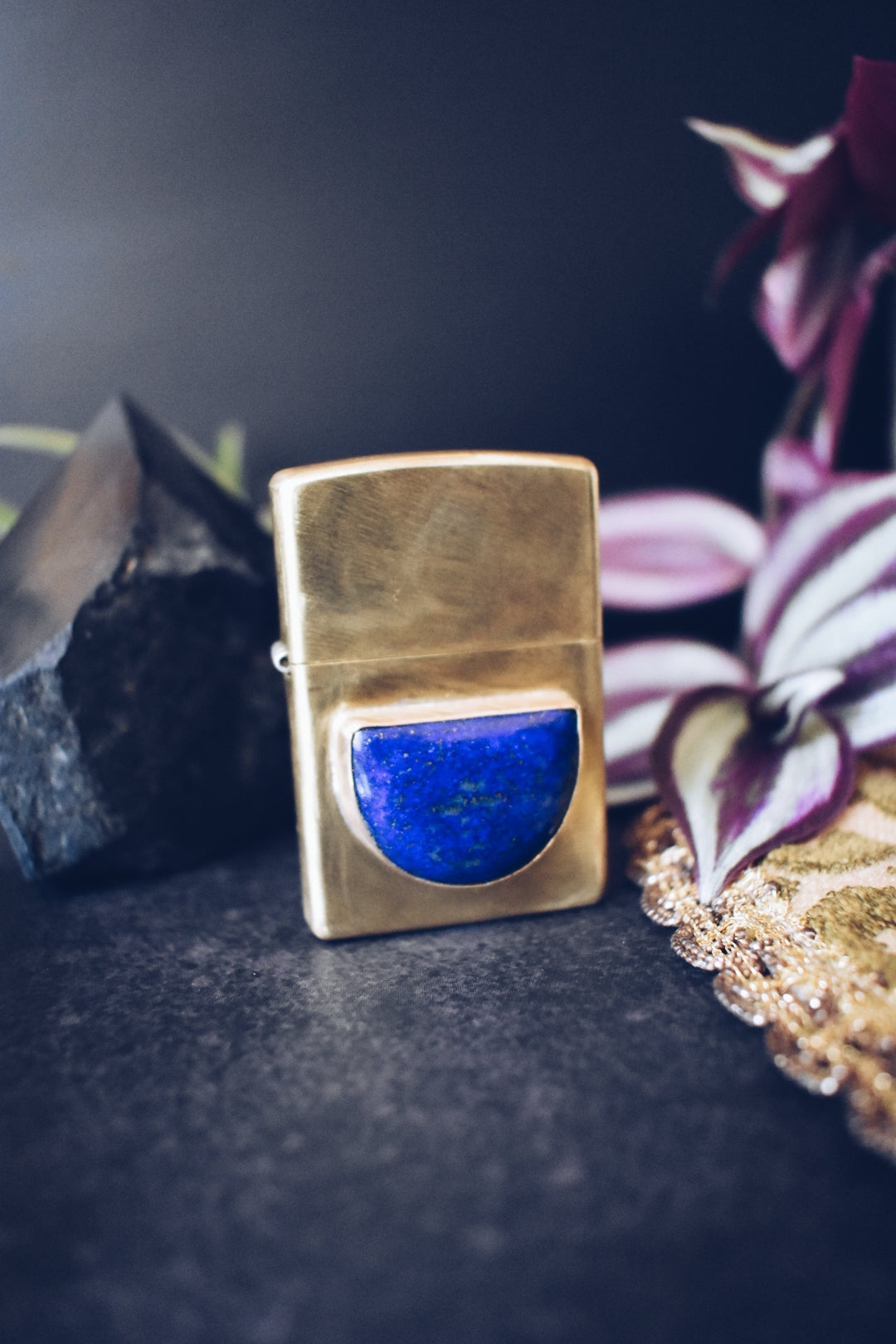 Lapis Lazuli Brass Zippo Lighter