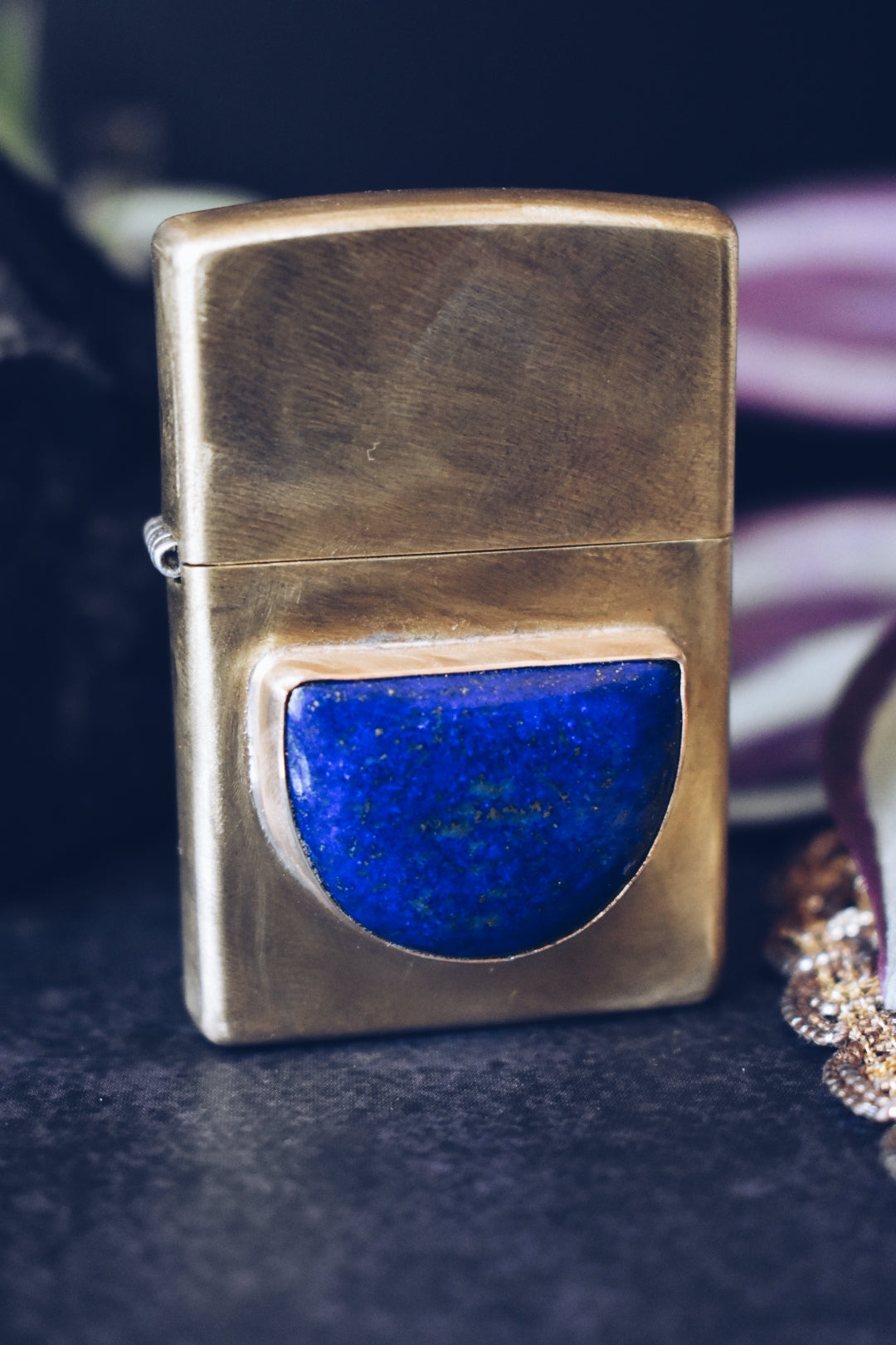 Lapis Lazuli Brass Zippo Lighter