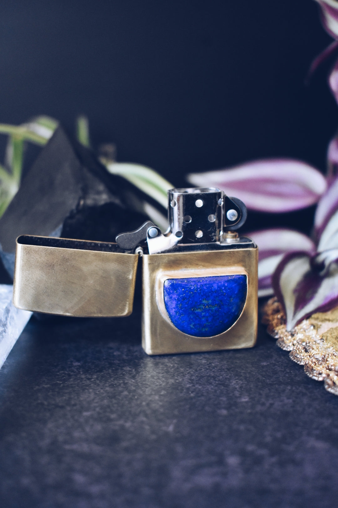 Lapis Lazuli Brass Zippo Lighter