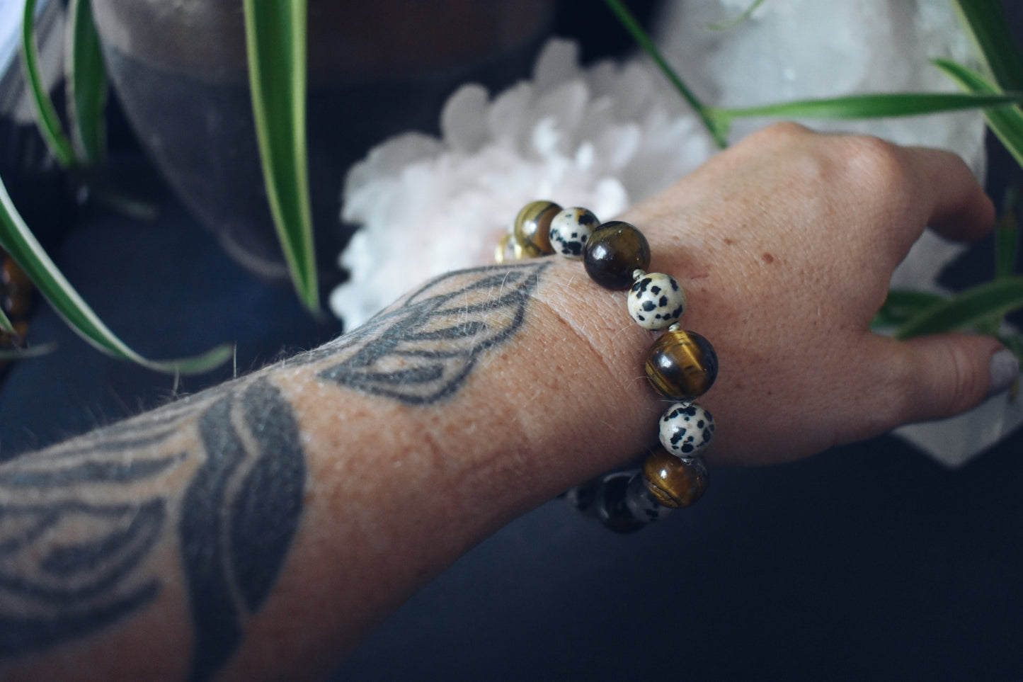Dalmatian Jasper + Tiger’s Eye Bracelet – “The Bold Optimist”