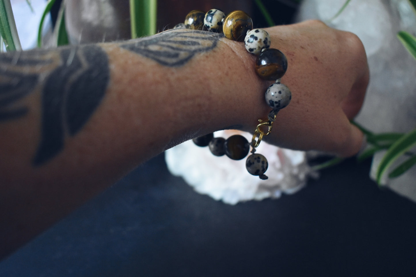 Dalmatian Jasper + Tiger’s Eye Bracelet – “The Bold Optimist”