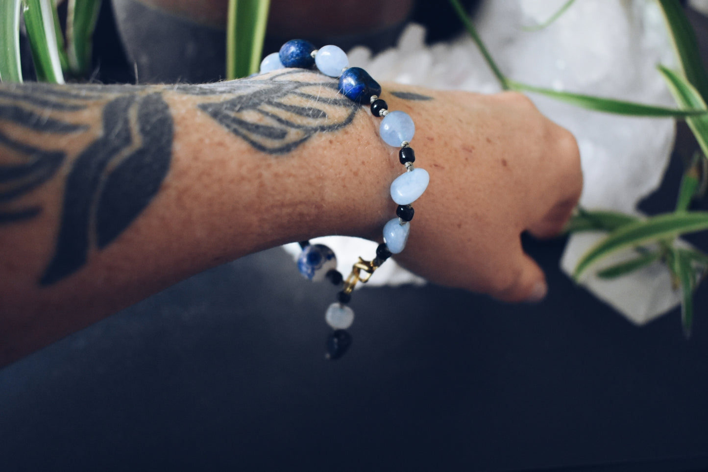 Lapis Lazuli + Aquamarine Bracelet – “The Truth Teller”