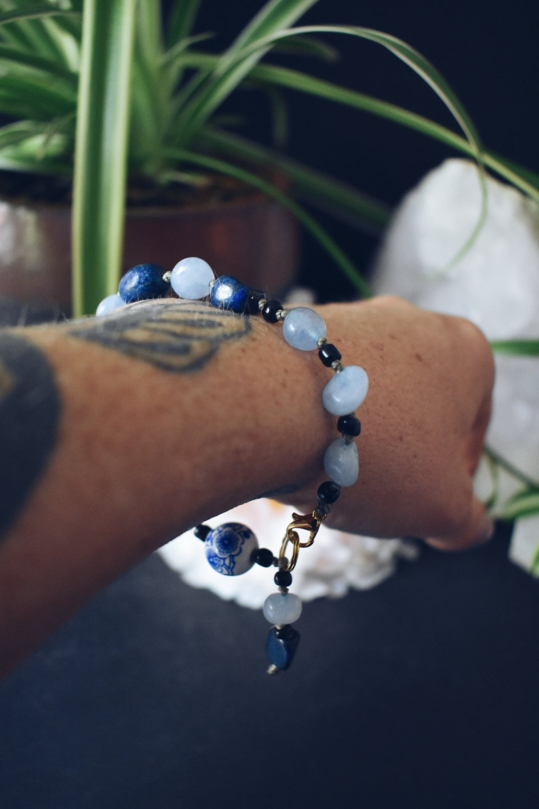 Lapis Lazuli + Aquamarine Bracelet – “The Truth Teller”