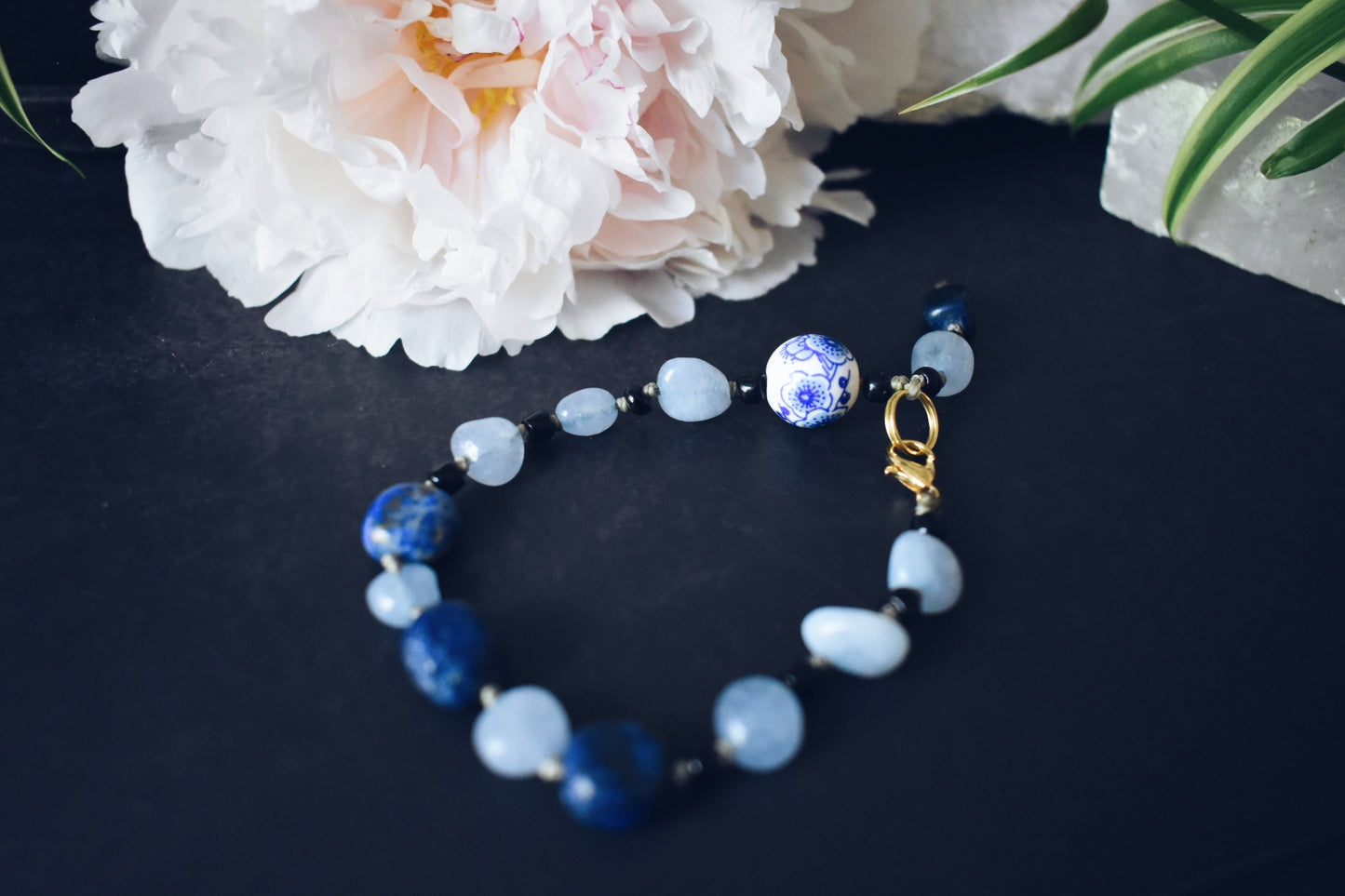 Lapis Lazuli + Aquamarine Bracelet – “The Truth Teller”