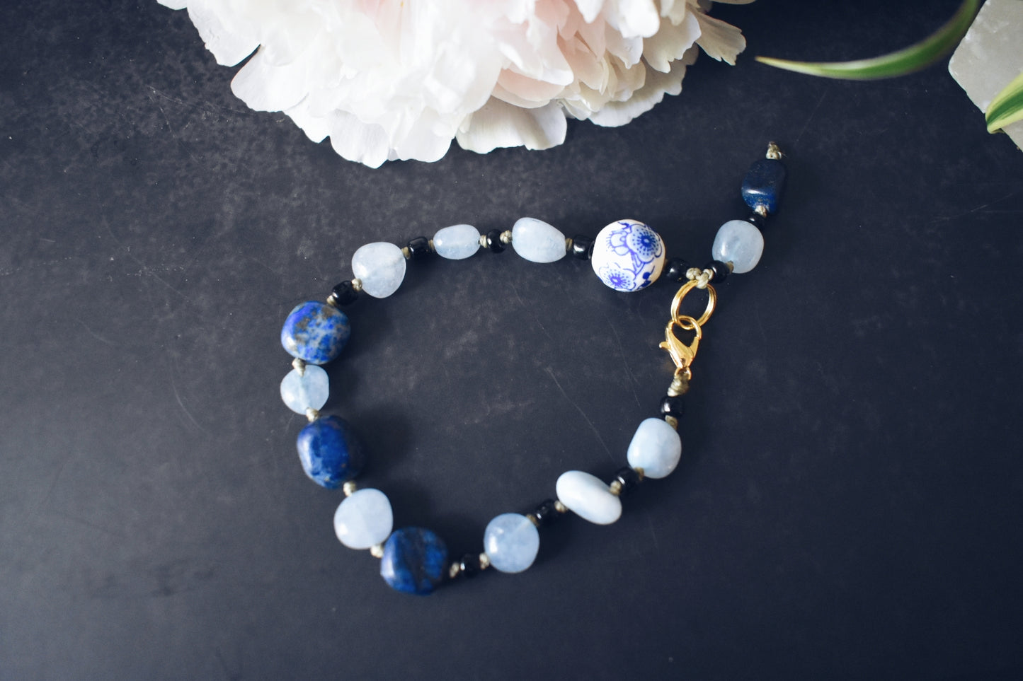 Lapis Lazuli + Aquamarine Bracelet – “The Truth Teller”